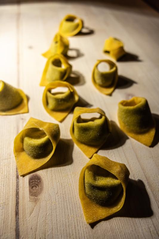 Filled pasta ready to cook